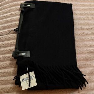 Lands' End Classic Black Fringe Scarf